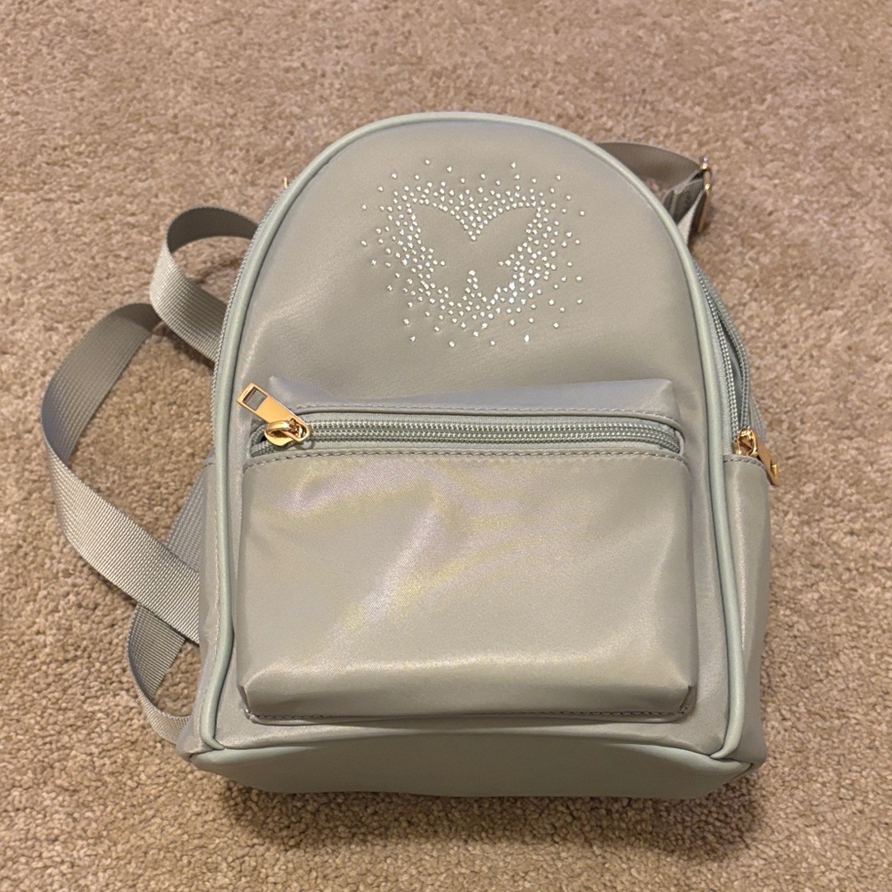 Chic Gray Backpack with Butterfly Design